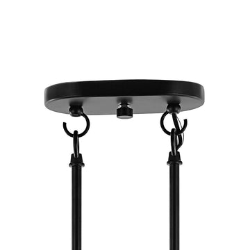 Caleb 33" Industrial Farmhouse Iron/Glass Linear LED Pendant - JONATHAN Y